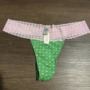 Vintage Pink Logo Lace Thong St Patricks Day